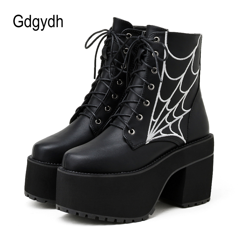 Women'S Shoes In The 90S - Gdgydh Fashion Cobweb Gothic Boots Women