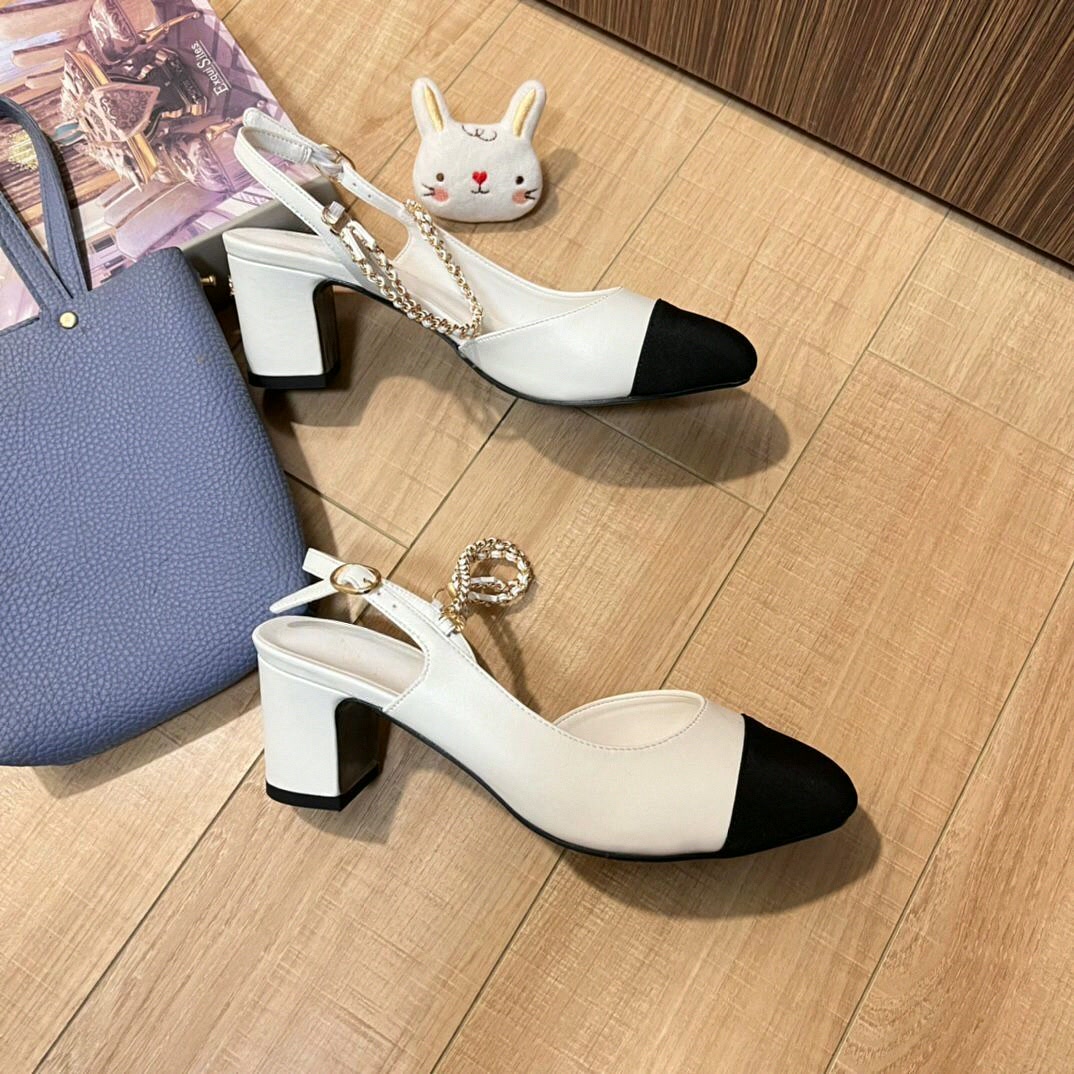 Women Shoes Black - Women Slingback Pumps Two Tone Black