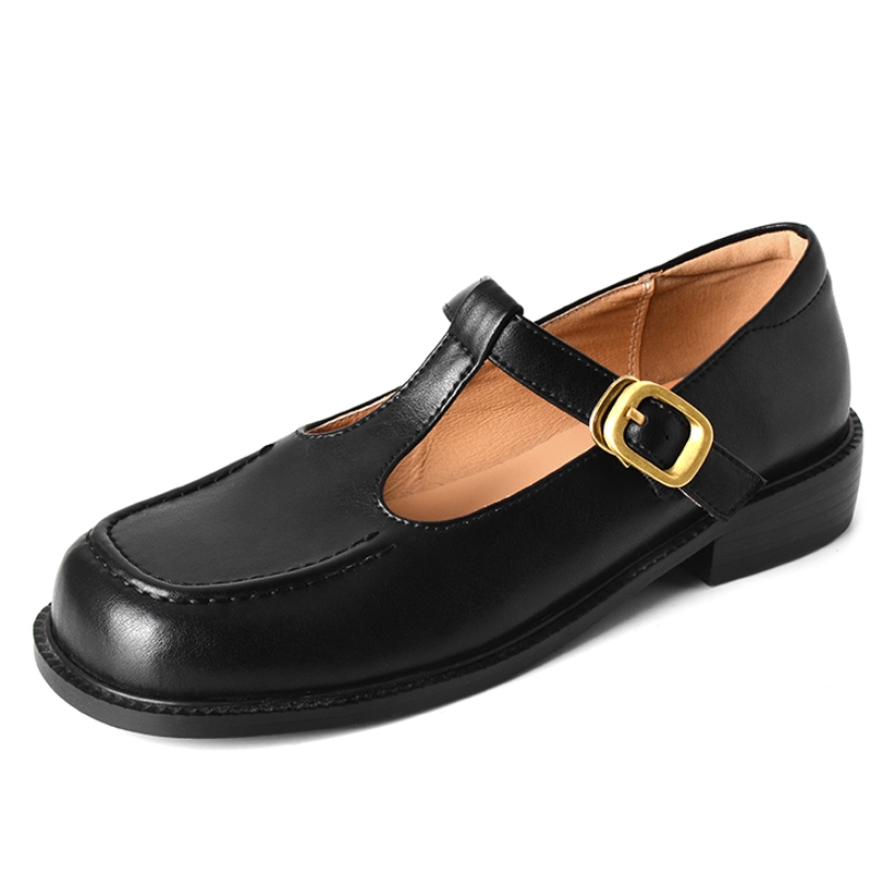 Women Shoes Black - Casual Women's Flats Shoes Genuine Leather