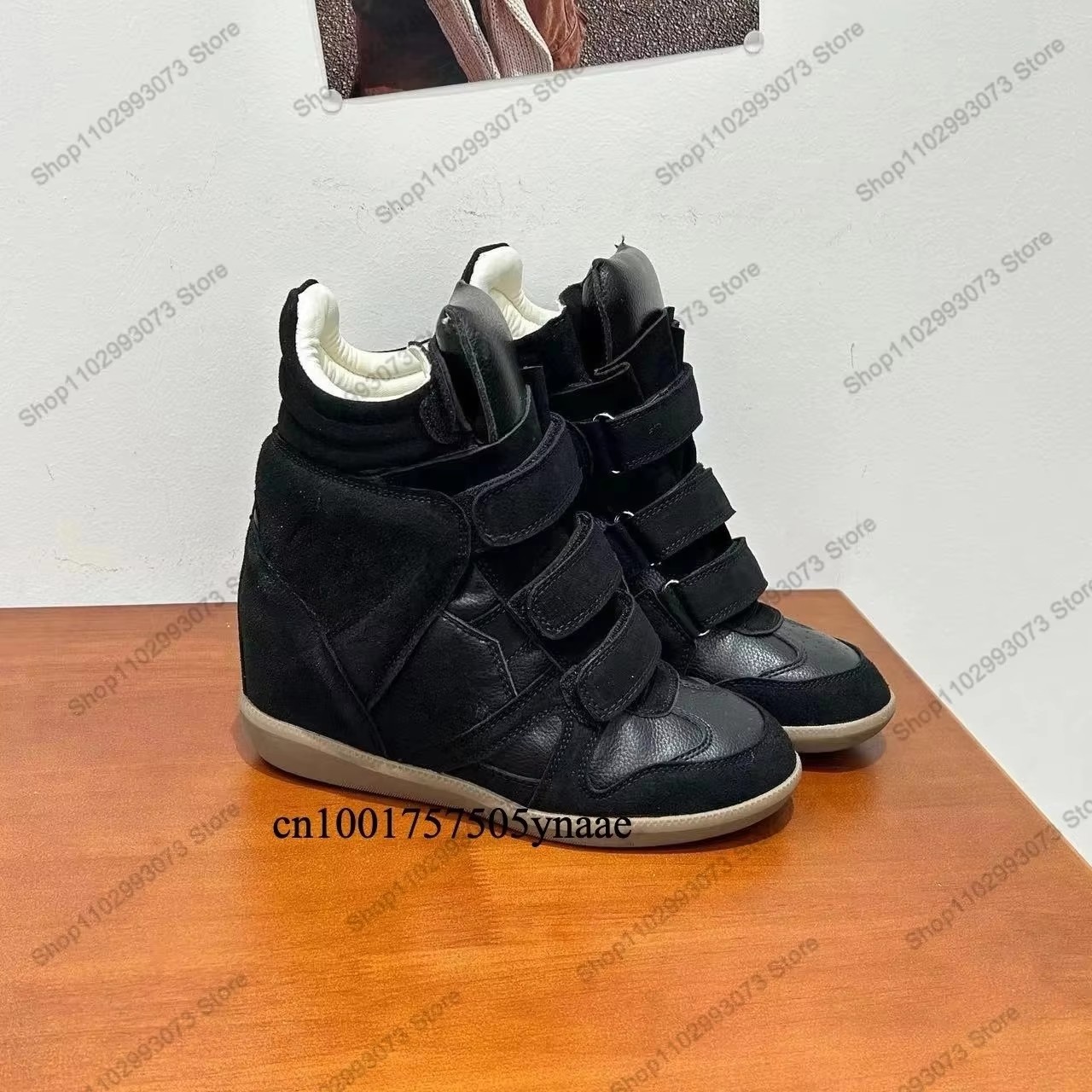 Women'S Shoes Casual Sneakers - Women Hidden Wedge Heel High‑Top Sneakers