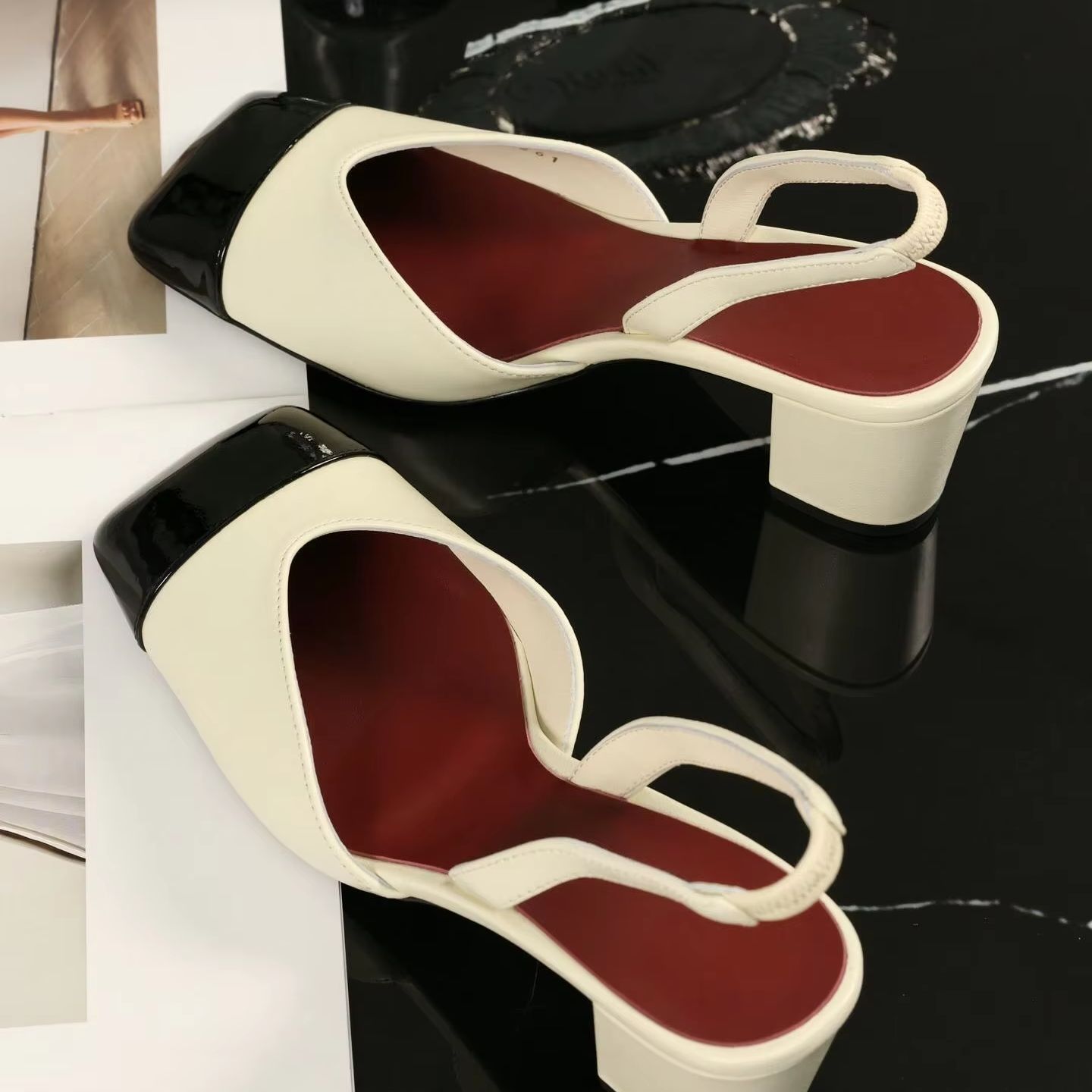 Women Slingback Pumps Two Tone - огляд і ціна Women Shoes Black