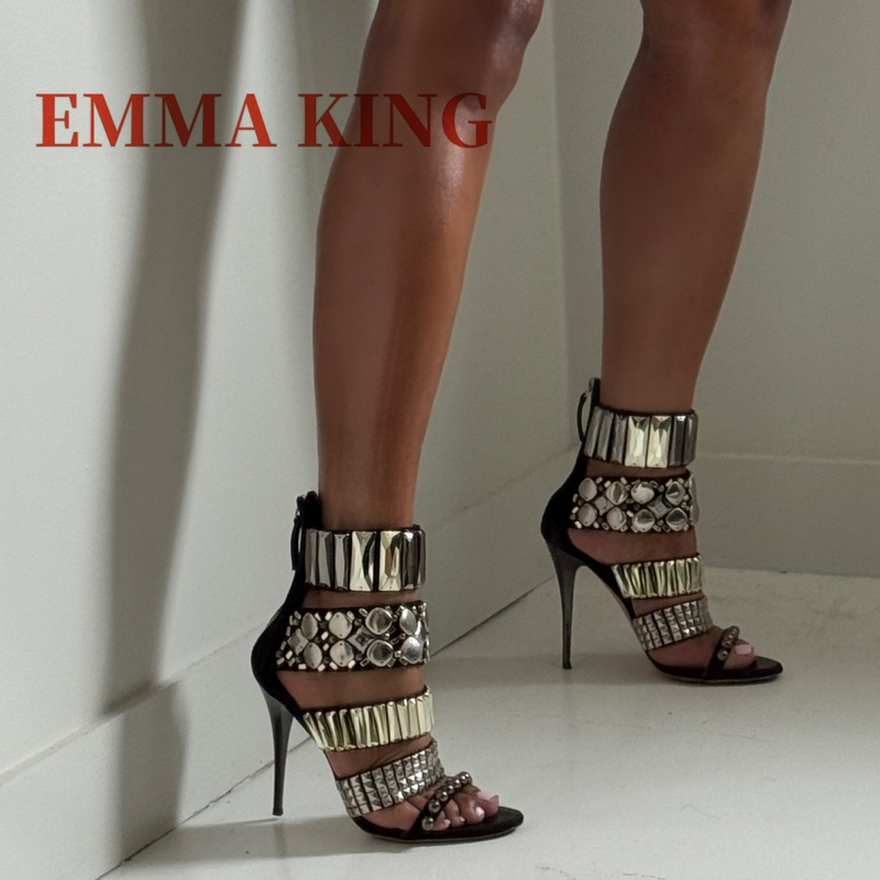 Black Embellished Ankle Strap  - огляд і ціна Women Shoes Black