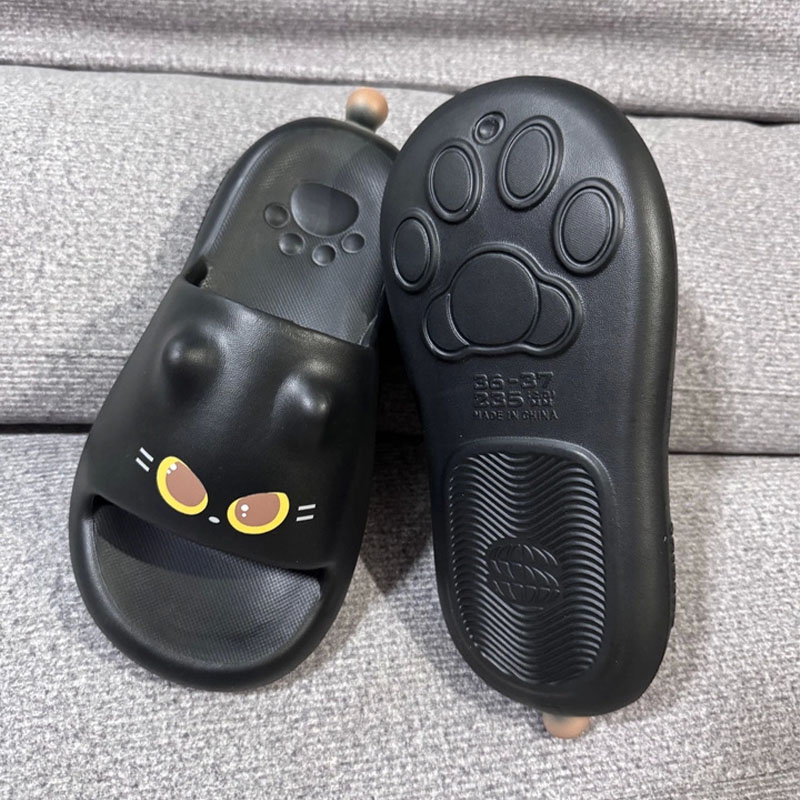 New Cute 3D Black Cat Paw Slid - огляд і ціна Women Shoes Black