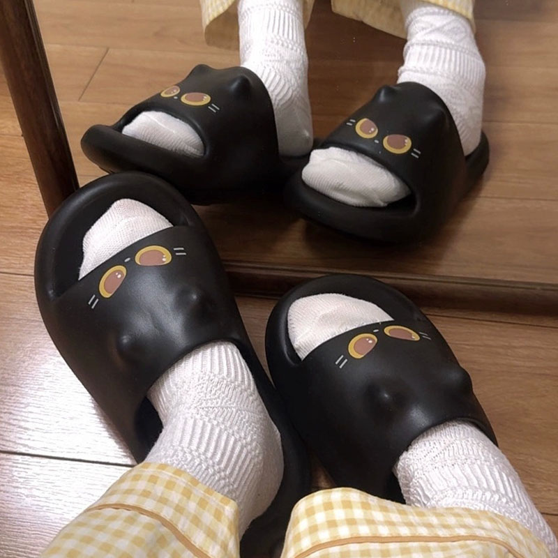 New Cute 3D Black Cat Paw Slid - огляд і ціна Women Shoes Black
