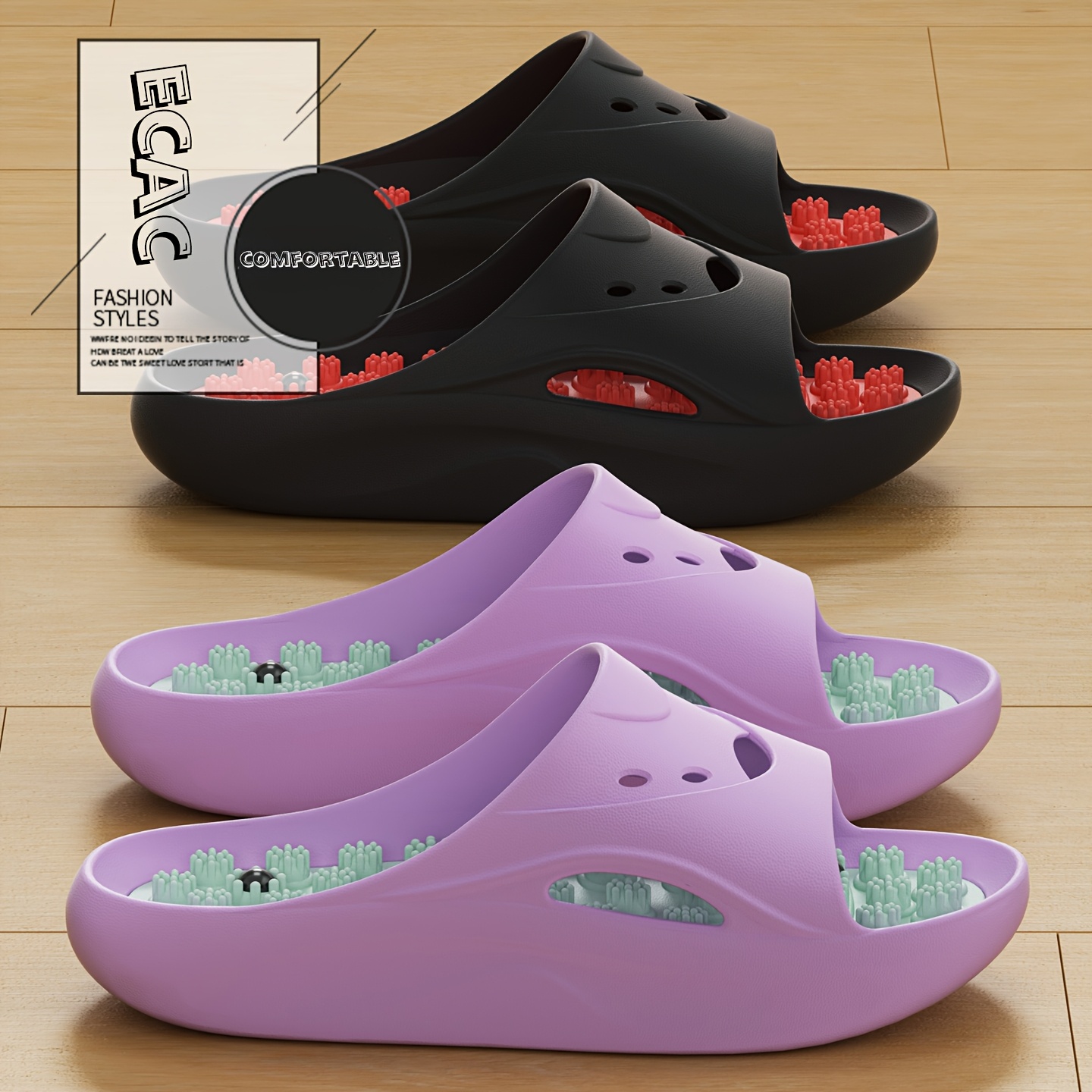 Women Men EVA Massage Slippers - огляд і ціна Mule Slip On