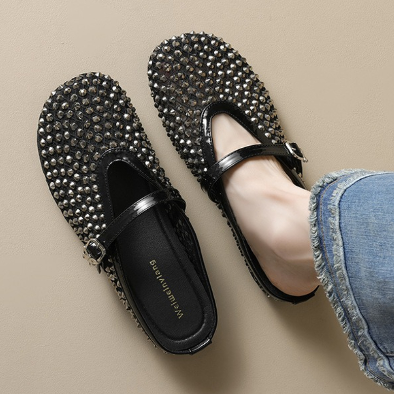 Mesh Rhinestone Brand Slippers - огляд і ціна Mule Slip On