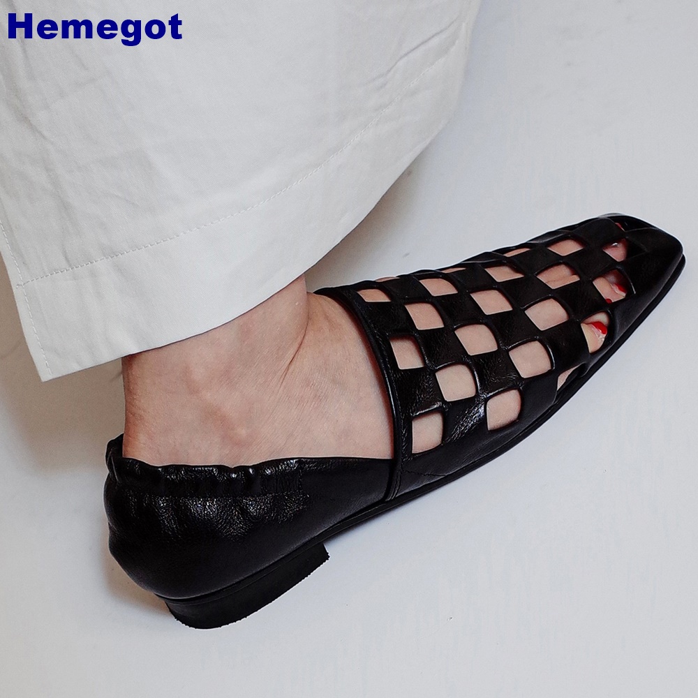 Women Black Caged Flat Sandals - огляд і ціна Mule Slip On