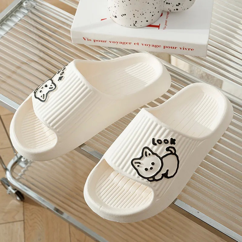 Summer Kawaii Cats Slippers Wo - огляд і ціна Women Shoes Black