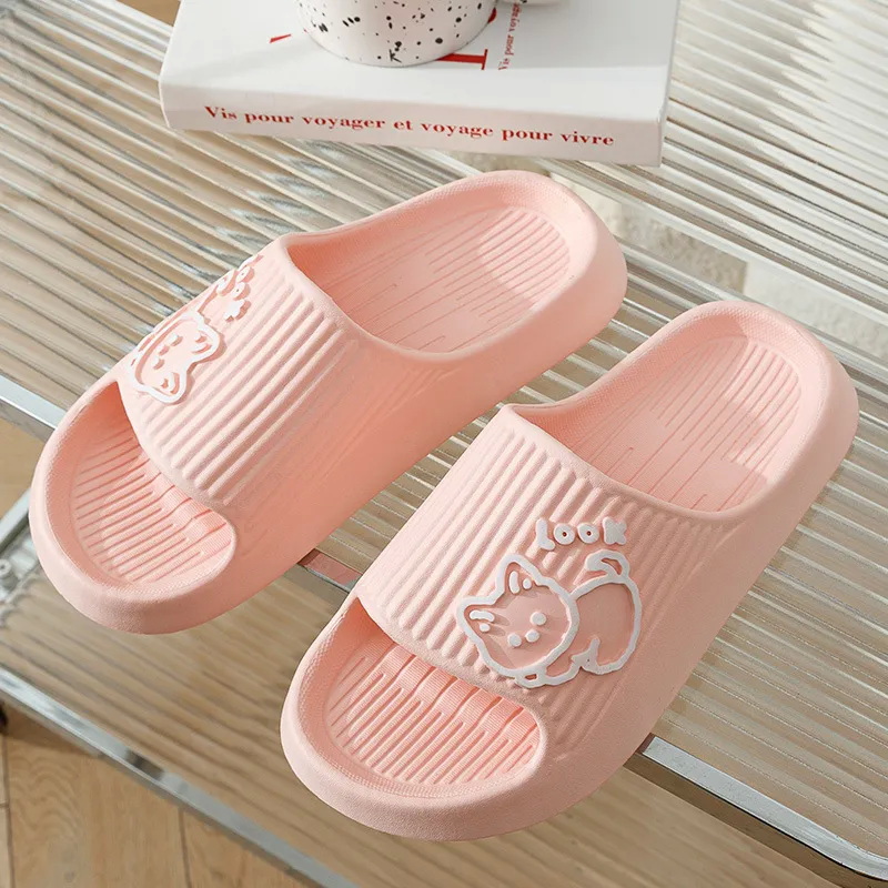 Summer Kawaii Cats Slippers Wo - огляд і ціна Women Shoes Black